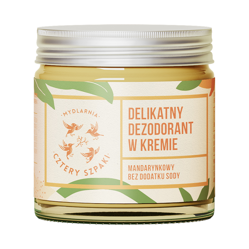 Mydlarnia Cztery Szpaki delikatny dezodorant w kremie bez dodatku sody mandarynkowy, 60 ml