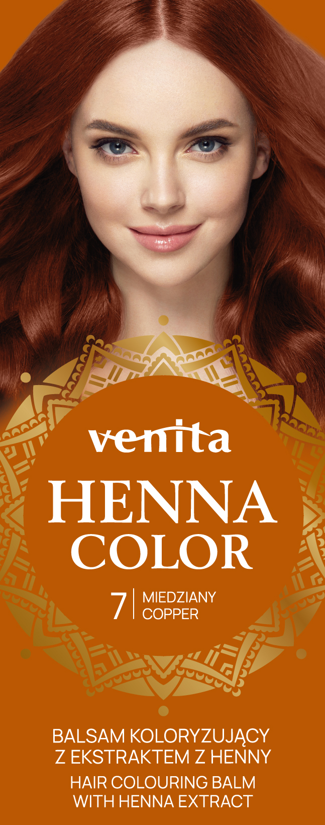 Venita Henna Color balsam koloryzujący z ekstraktem z henny do włosów 7 miedziany, 75 g