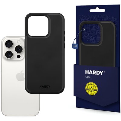 Etui 3MK Hardy Silky Leather MagCase do Apple iPhone 15 Pro Czarny