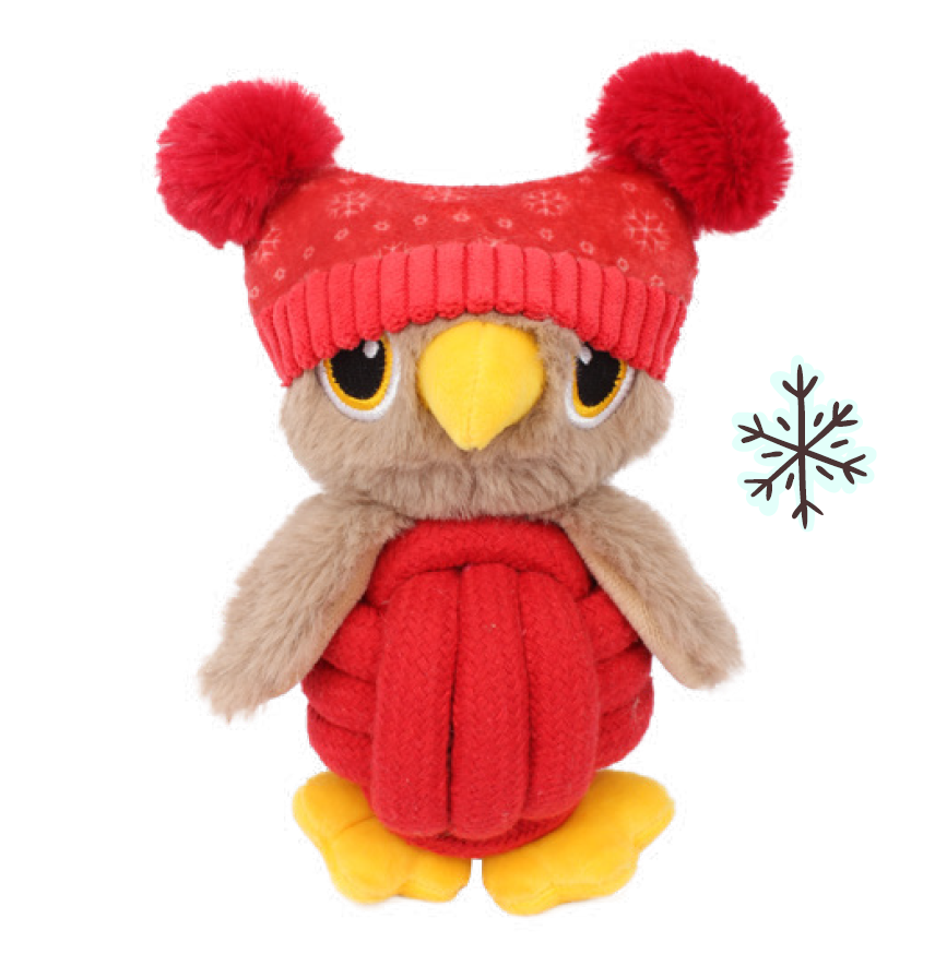 Ferribiella Świąteczna zabawka dla psa sowa