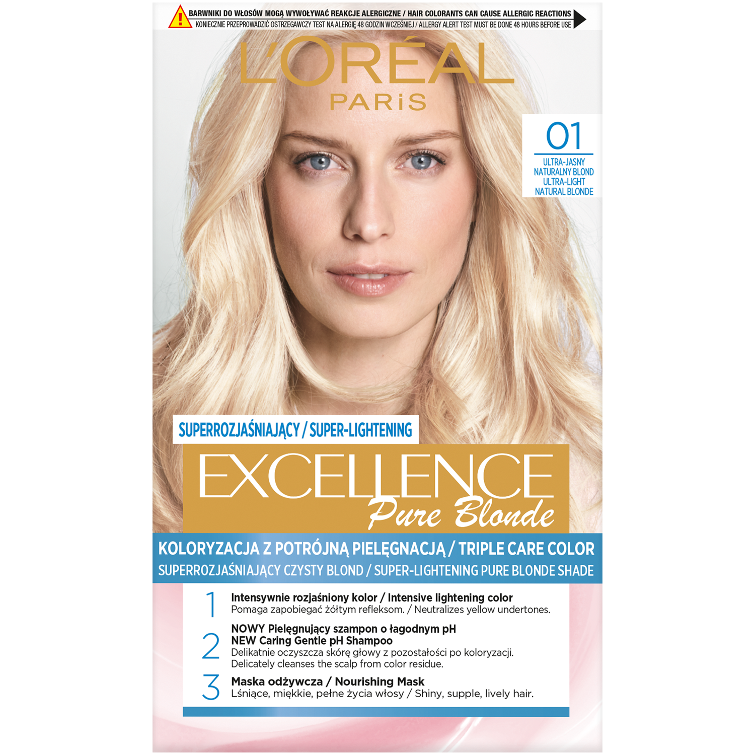 L'Oréal Paris Excellence Pure Blonde farba do włosów 01 superjasny blond naturalny, 1 opak.