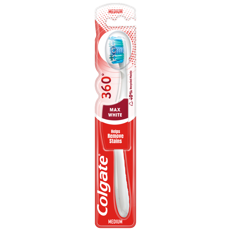 Colgate 360° Max White One szczoteczka do mycia zębów średnia, 1 szt.