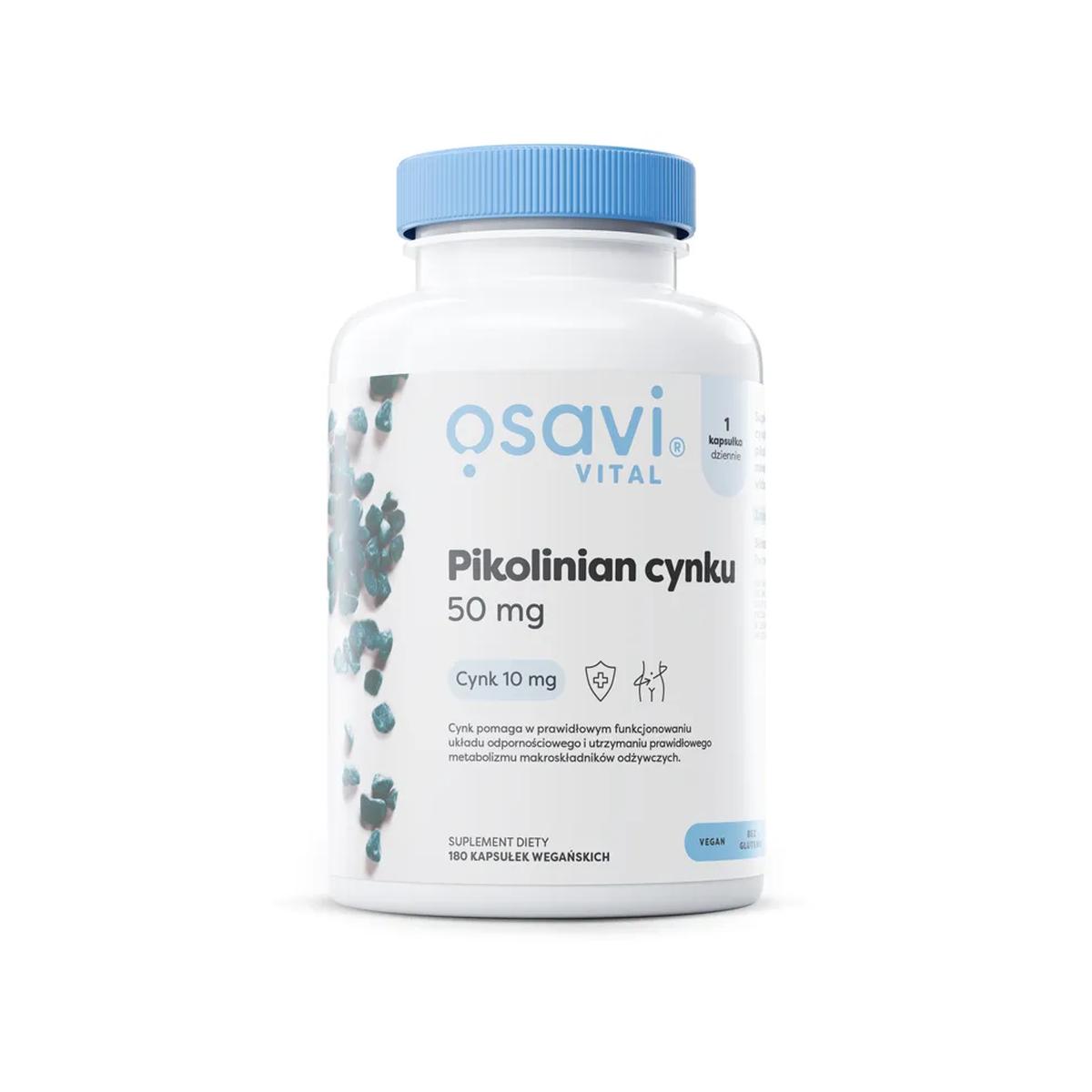 Osavi suplement diety Pikolinian cynku, 50mg, 180 kaps./1 opak.