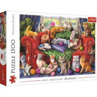 Puzzle TREFL Premium Quality Kociaki na sofie 26198 (1500 elementów)