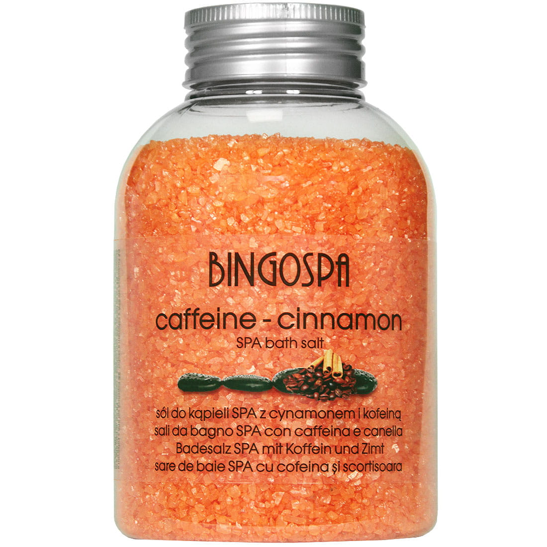 Bingospa sól do kapieli SPA cynamon kofeina, 600 g
