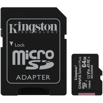 Karta pamięci KINGSTON Canvas Select Plus microSDXC 64GB + Adapter