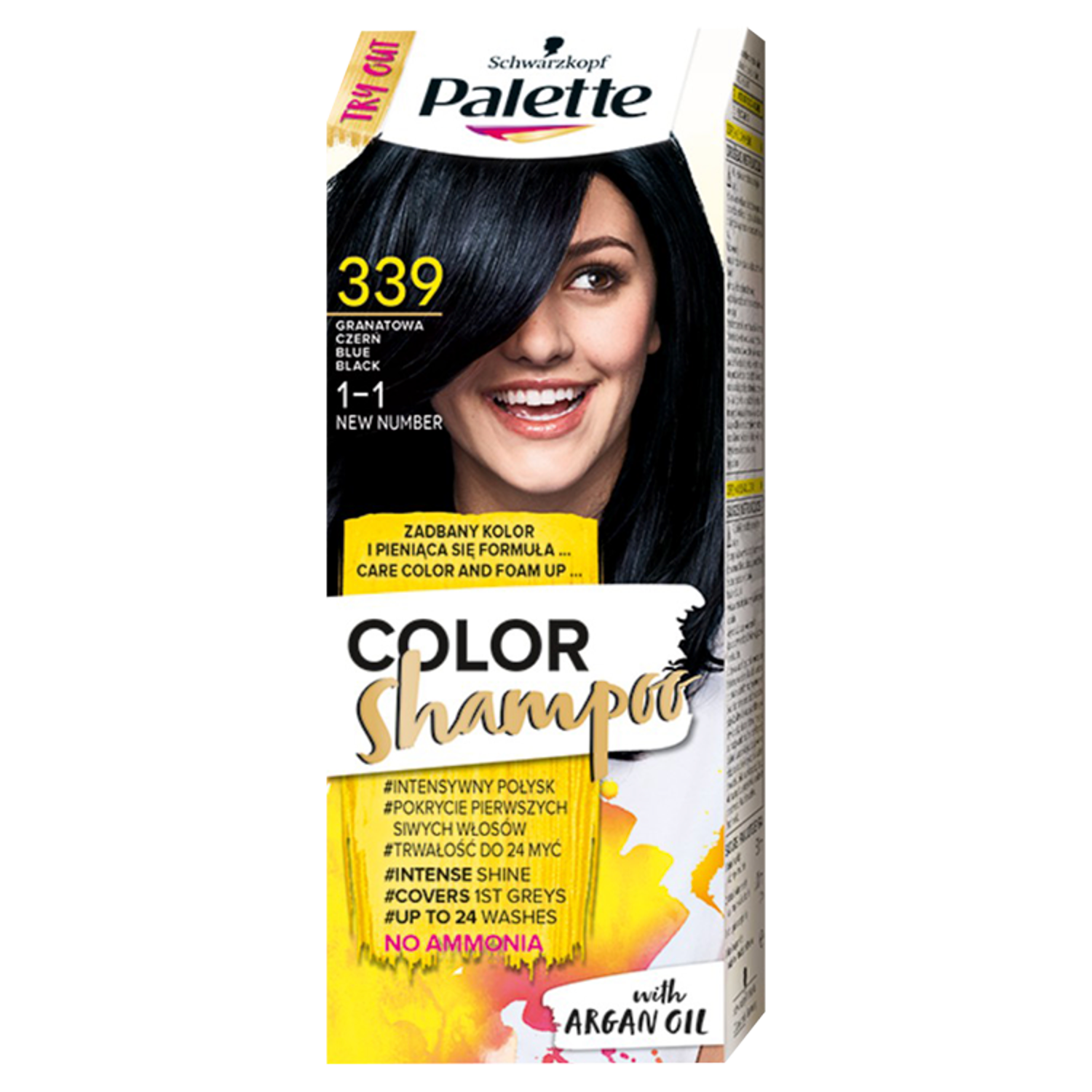 Palette Color Shampoo szampon koloryzujący 339 granatowa czerń, 1 opak.