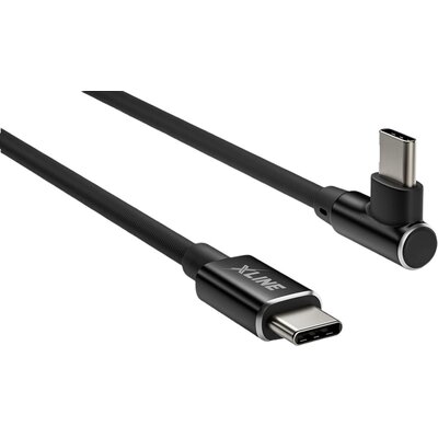 Kabel USB-C - USB-C kątowy XLINE 60W 1m
