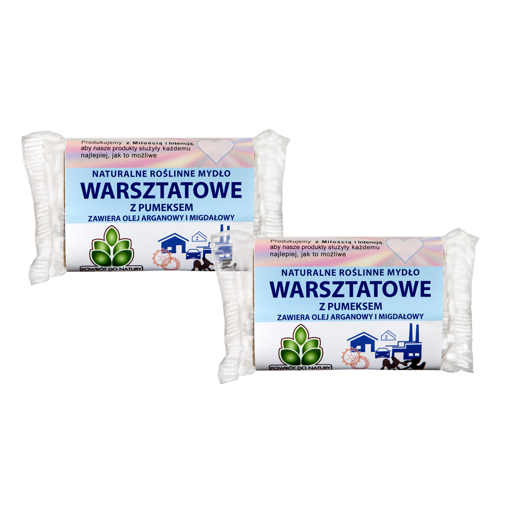 Powrót do natury 100 % roślinne mydło warsztatowe z pumeksem i olejami, 2 szt.