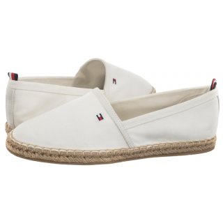 Espadryle Tommy Hilfiger Basic Tommy Flat Espadrille Ecru FW0FW06497 YBL