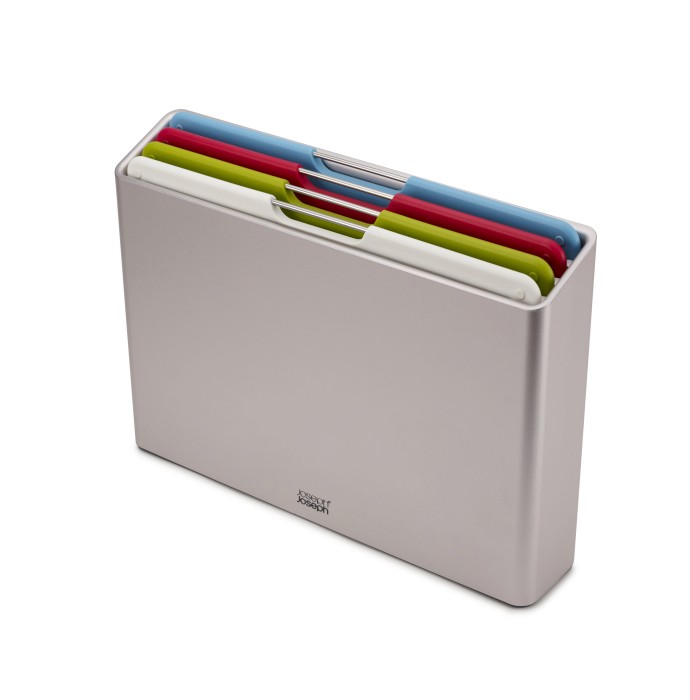 Joseph Joseph - Zestaw 4 desek do krojenia L srebrny Folio