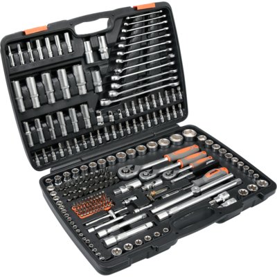 Zestaw kluczy nasadowych/oczkowych/imbusowych/płasko-oczkowych STHOR 58691 (216 elementów)