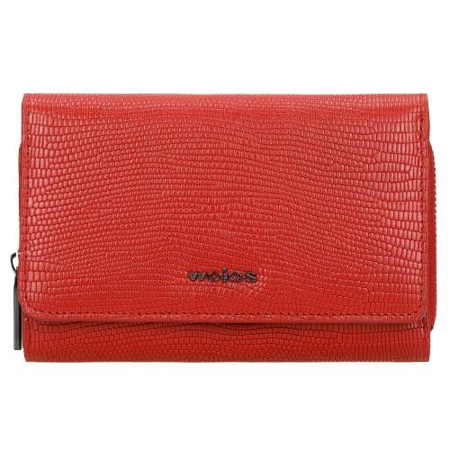 Wojas Czerwony Portfel Damski Ze Skóry Licowej