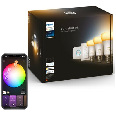 Inteligentna żarówka LED PHILIPS HUE 929002468403 8W E27 Bluetooth, ZigBee (3 szt.) + mostek Bridge