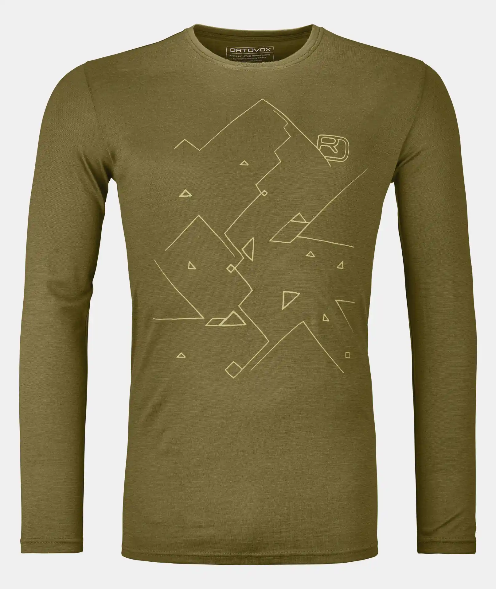Koszulka męska Ortovox -185 Merino Tangram LS M - green moss