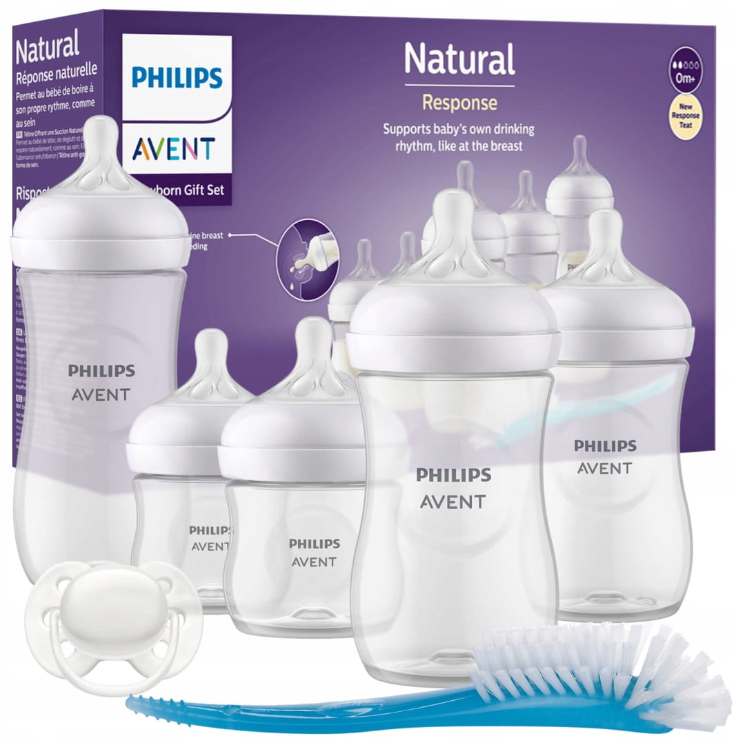 AVENT ZESTAW 5 BUTELEK NATURAL RESPONSE + SMOCZKI