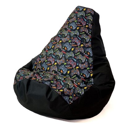 Pufa worek GO GIFT Grusza XL Druk Pad Player Czarny 130 x 90 cm