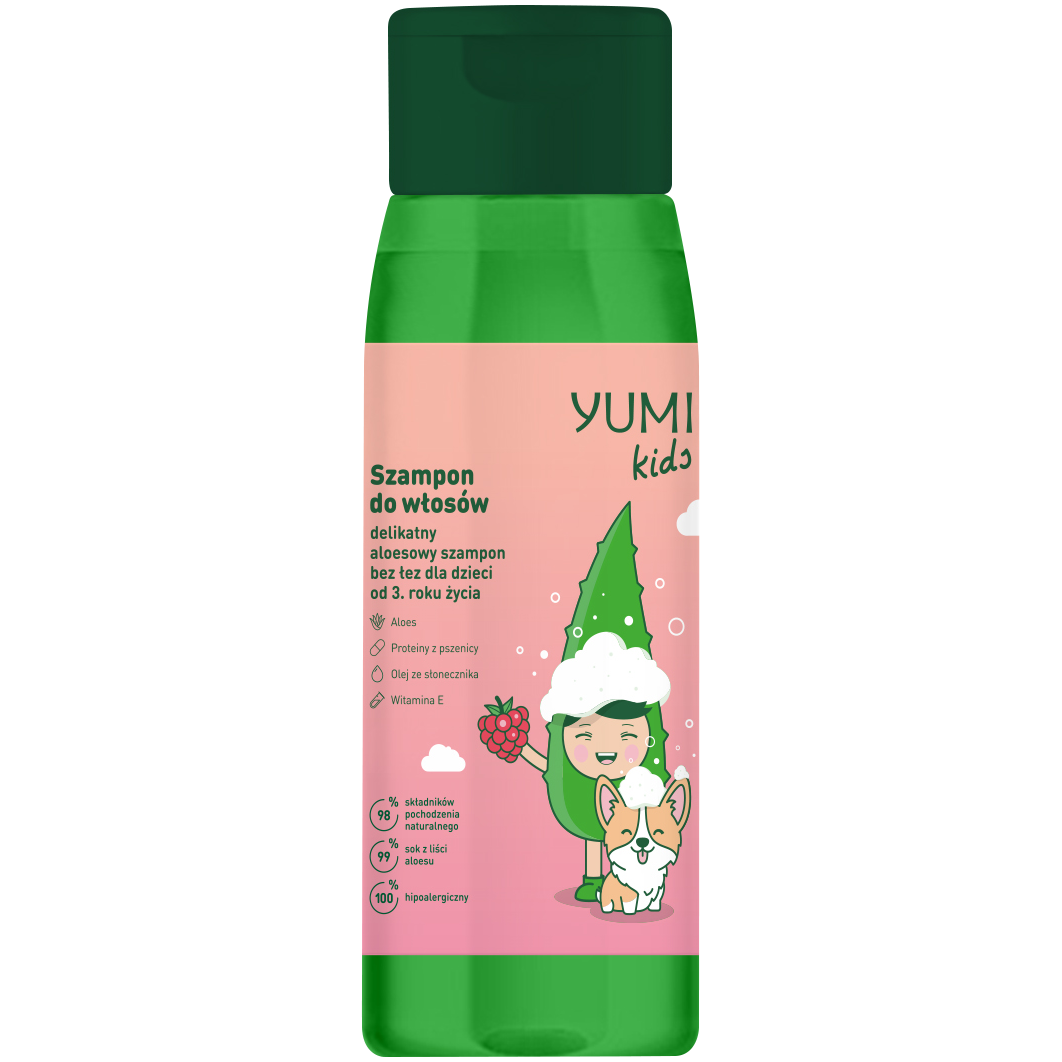 Yumi Kids malinowy szampon do włosów dla dzieci, 300 ml