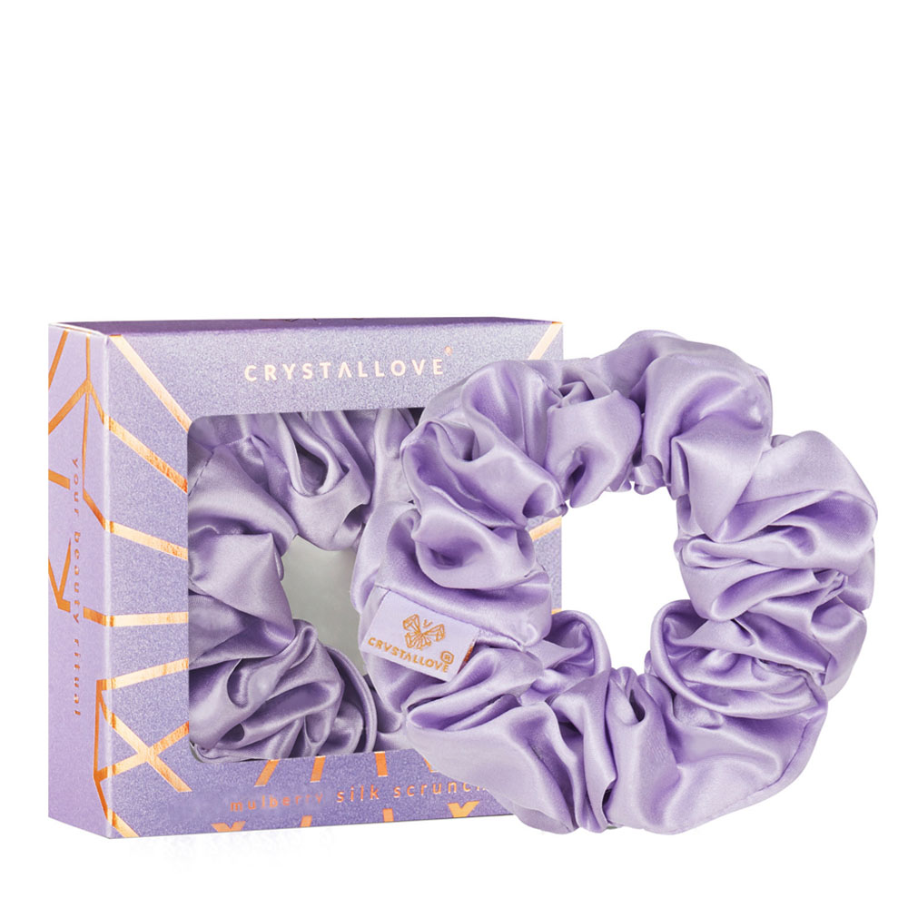 Crystallove Beauty Collection gumka do włosów z jedwabiu – lilac, 1 szt.