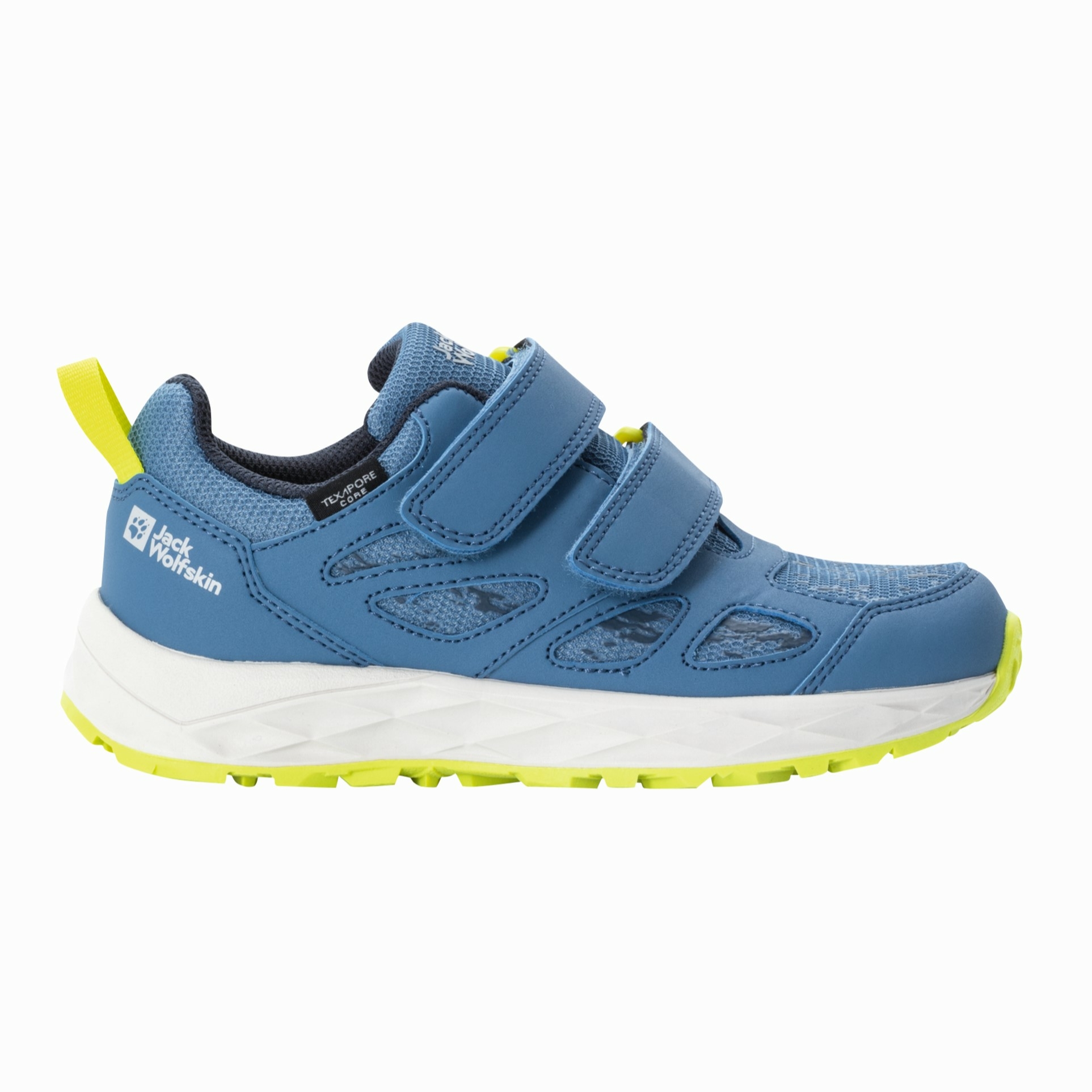 Dziecięce buty turystyczne na rzepy Jack Wolfskin WOODLAND 2 TEXAPORE LOW VC K elemental blue - 33