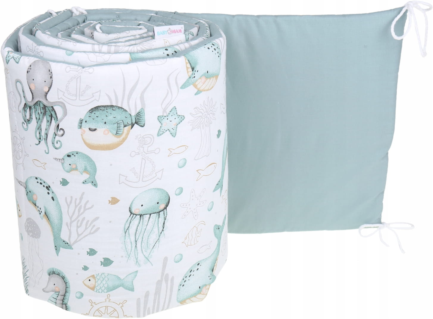 Babymam dwustronny ochraniacz 180x30 do łóżeczka