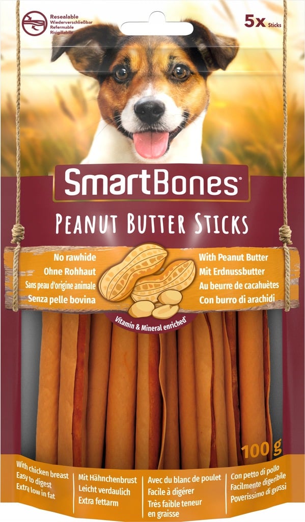 SMART BONES Peanut Butter Sticks 5 szt. pałeczki do żucia dla psów masło orzechowe