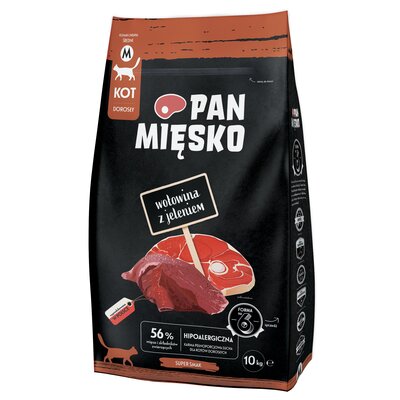 Karma dla kota PAN MIĘSKO Wołowina z jeleniem 10 kg