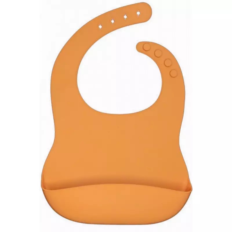 MyRoys silikonowy śliniaczek z kieszonką Brązowy, 1 szt.