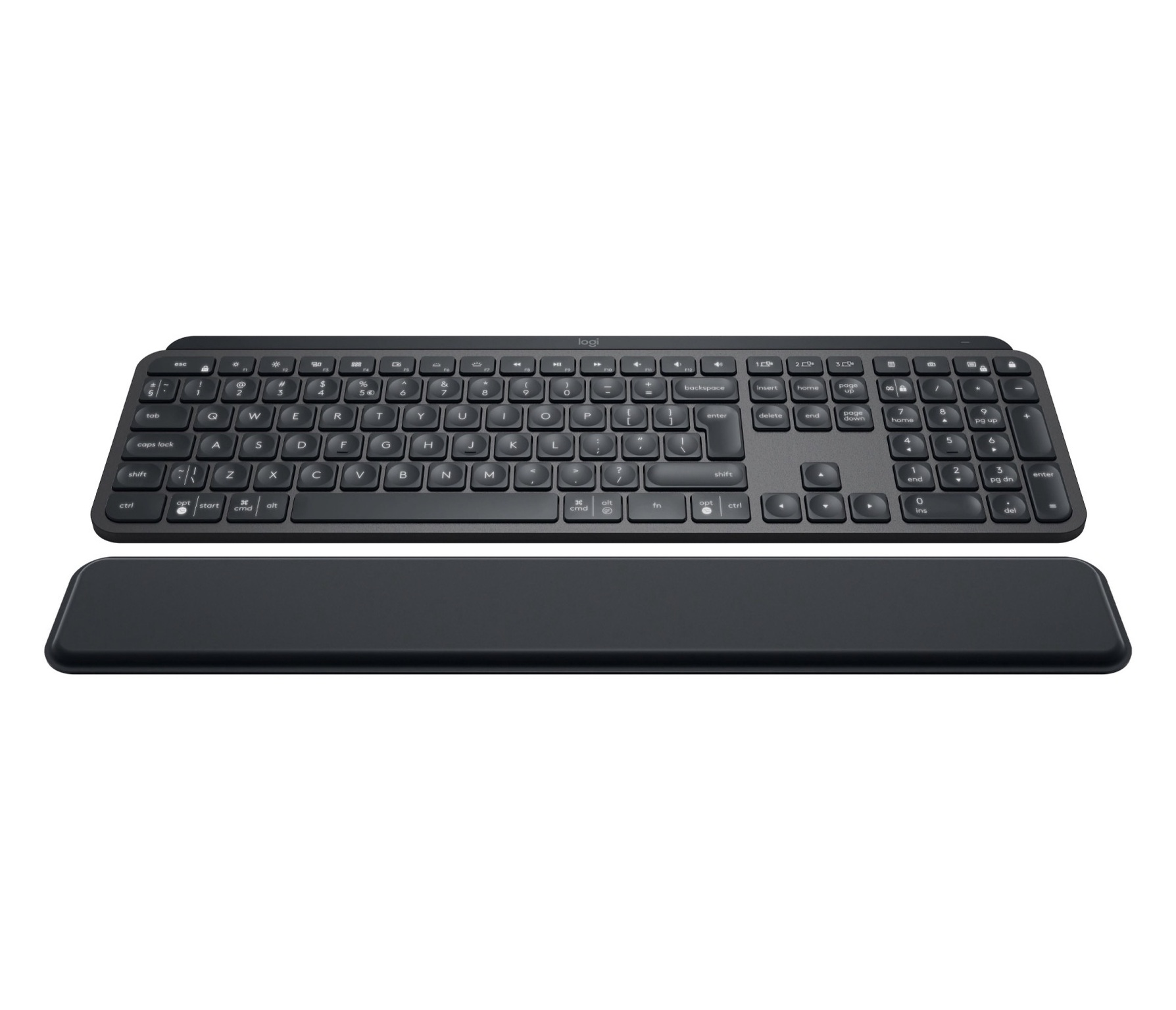 Logitech MX Keys Plus Advanced Wireless Illuminated Keyboard with Palm Rest Graphite - klawiatura