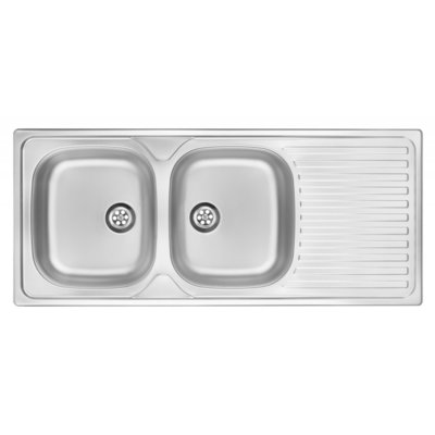 Zlewozmywak dwukomorowy z ociekaczem DEANTE Twist ZEU 3210 Stal dekor 50x116.5