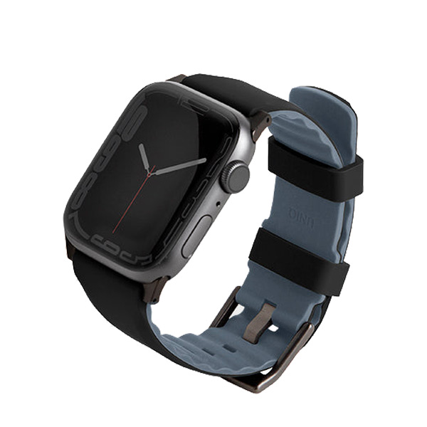 UNIQ Linus Airosoft Silicone czarny - pasek Apple Watch 42/44/45 mm