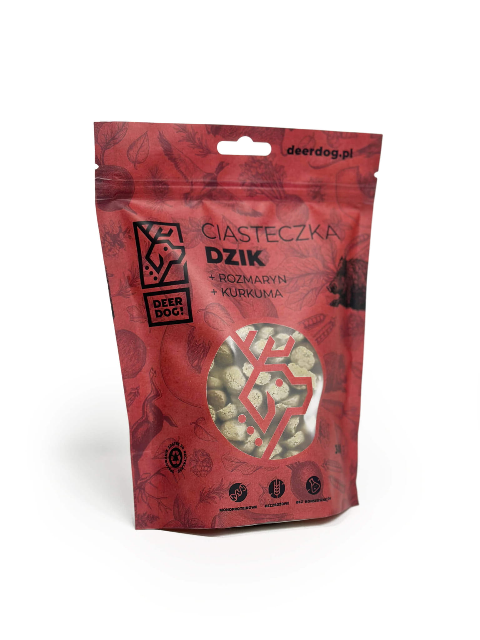 Deer Dog Ciasteczka dla psa z dzikiem rozmarynem i kurkumą 300g