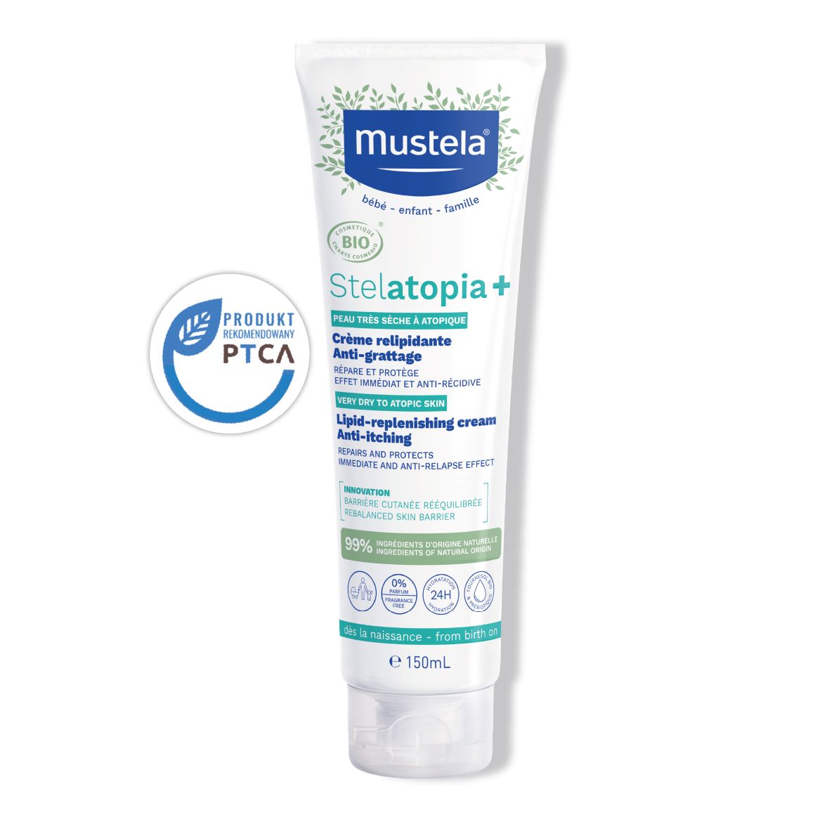 Mustela Stelatopia+ krem uzupełniający lipidy, 150 ml