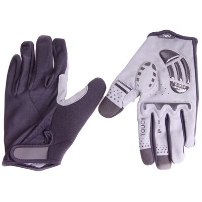 Rękawiczki rowerowe PROFEX Full (rozmiar S/M) Czarno-szary