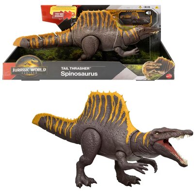Figurka JURASSIC WORLD Tail Thrasher Spinozaur Podwójny atak JGB56