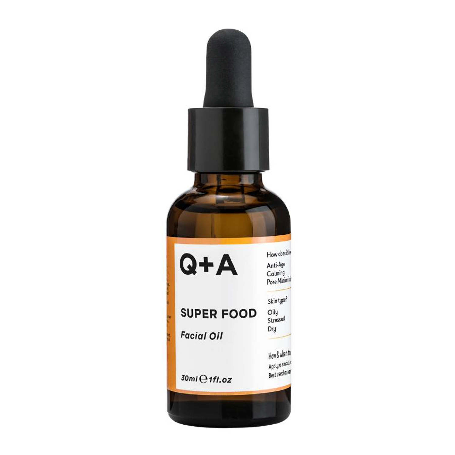 Q+A Super Food rewitalizujący olejek do twarzy, 30 ml