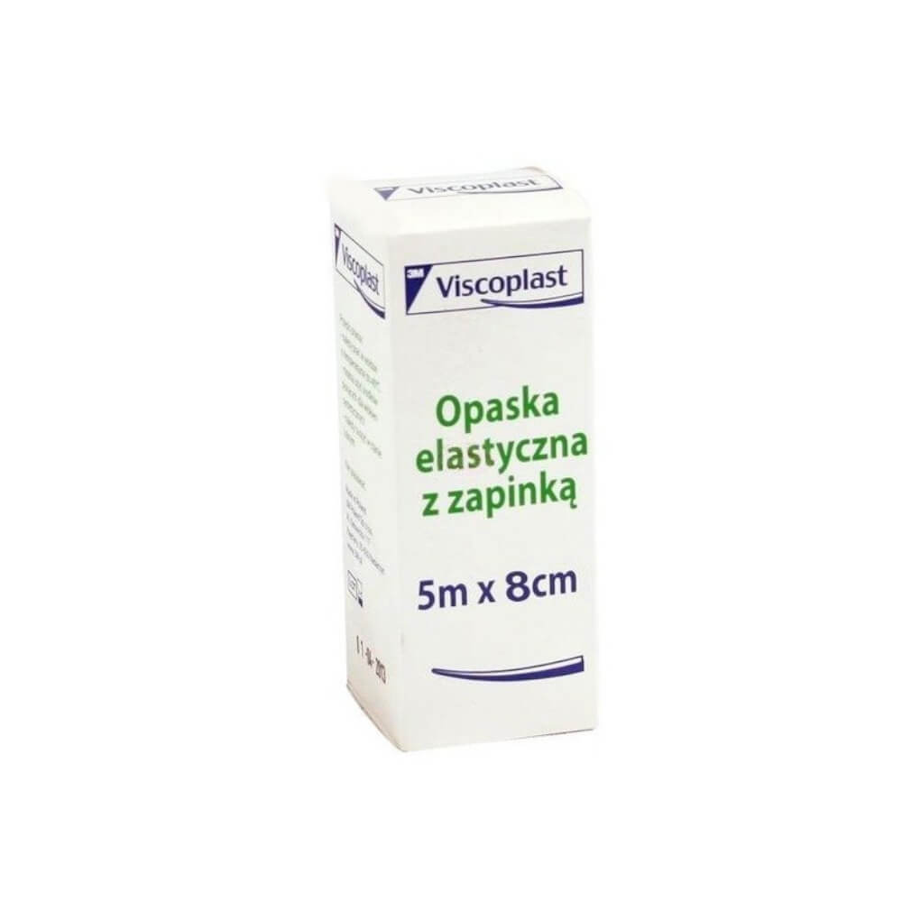 Viscoplast, opaska elastyczna tkana z zapinką 5m x 8cm, 1 sztuka
