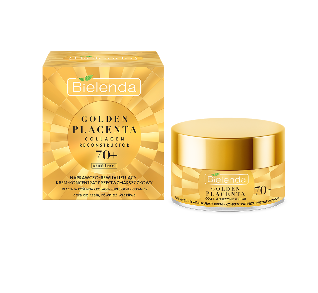 Bielenda Golden Placenta Collagen Reconstructor naprawczo-rewitalizujący krem-koncentrat przeciwzmarszczkowy 70+, 50 ml