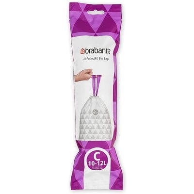 Worki na śmieci BRABANTIA 10-12L (10 sztuk) Biały
