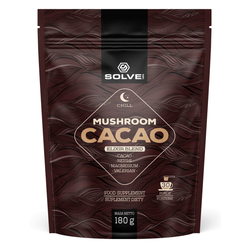 Solve Labs Mushroom Cacao suplement diety w formie proszku, 180 g