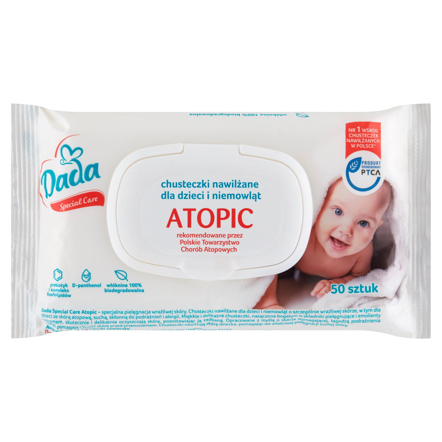 Dada Atopic chusteczki dla dzieci, 50 szt./1 opak.