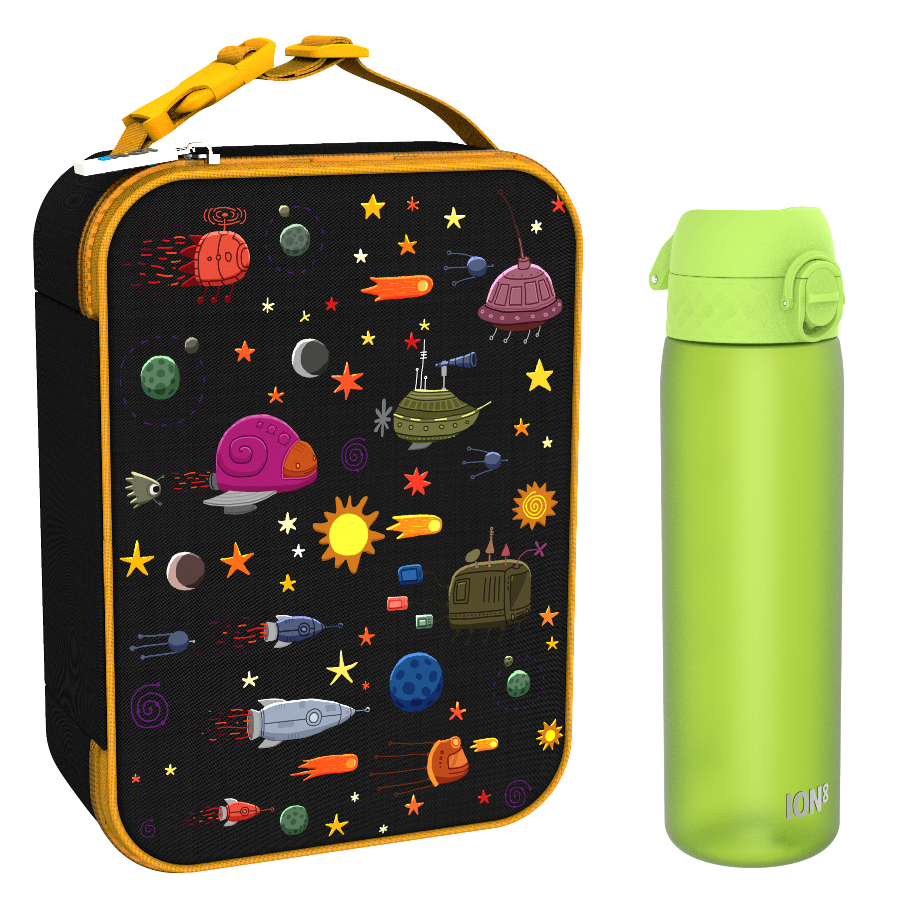 Ion8 zestaw: lunchbag Planety, 1 szt. + bidon na wodę, poj. 0,6 l, 1 szt.