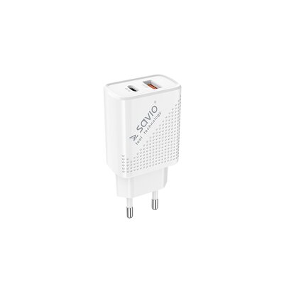 Ładowarka sieciowa SAVIO LA-04 Quick Charge 3.0 18W Biały
