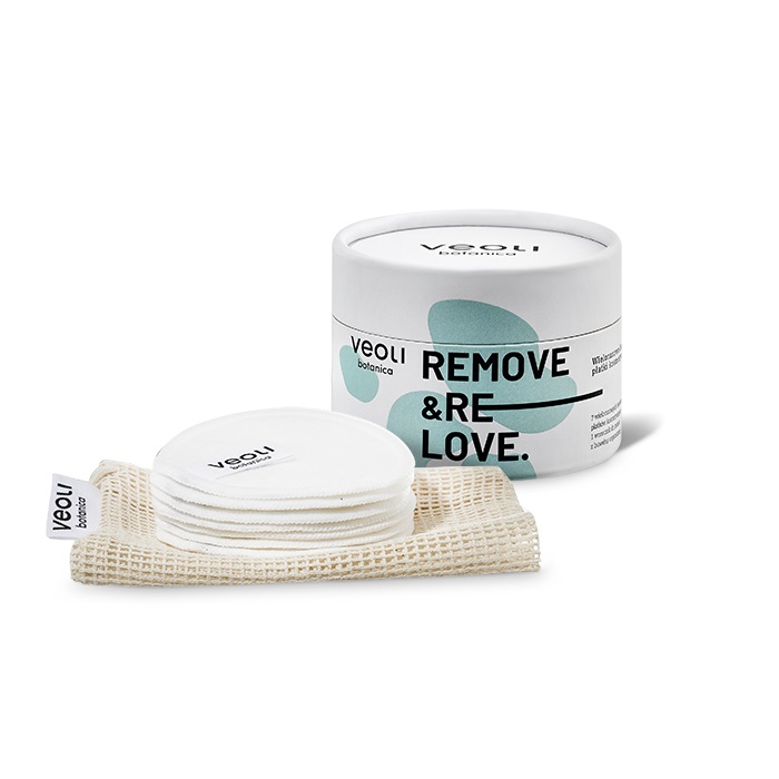 Veoli Botanica Remove & Relove wielorazowe bambusowe płatki kosmetyczne, 7 szt.