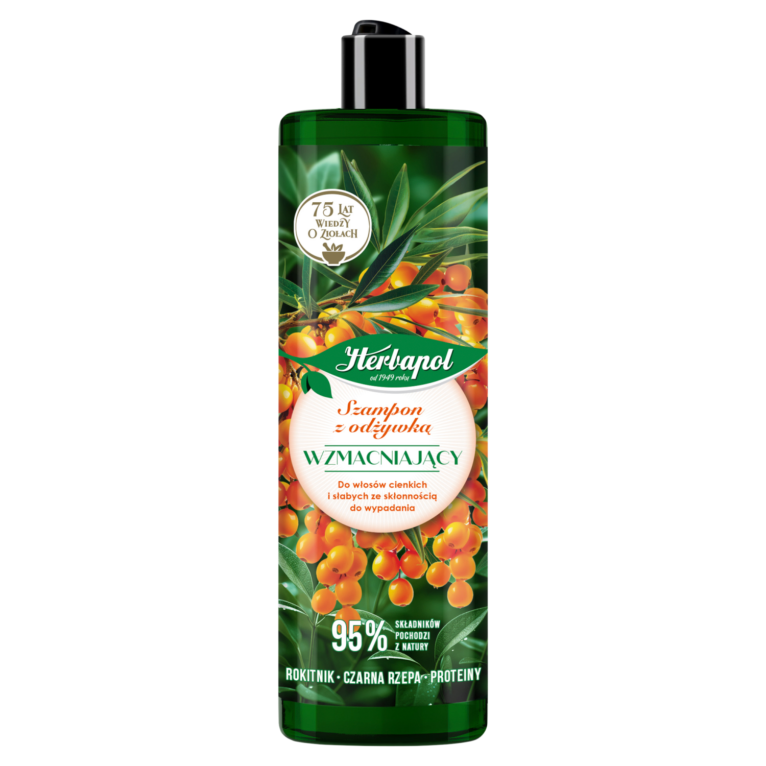 Herbapol wzmacniający szampon z odżywką do włosów, 400 ml