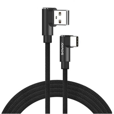 Kabel USB kątowy - USB-C kątowy SAVIO CL-164 2m Czarny