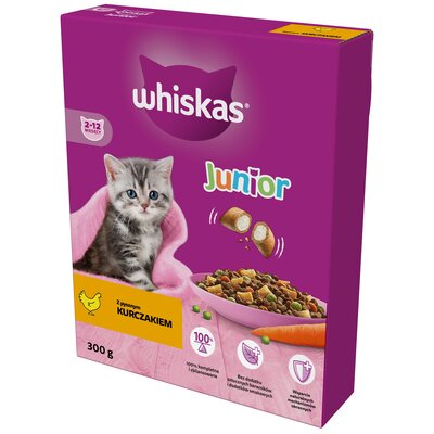 Karma dla kota WHISKAS Junior z kurczakiem 300 g