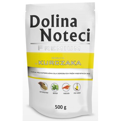 Karma dla psa DOLINA NOTECI Premium bogata w kurczaka 500 g
