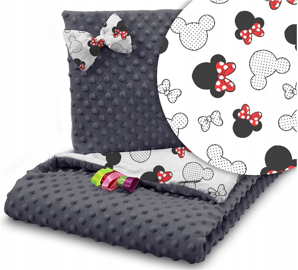 Babymam komplet do wózka minky kocyk + poduszka