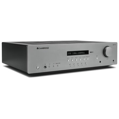 Amplituner Stereo CAMBRIDGE AUDIO AXR100 Srebrny, Bluetooth 5.0, Regulacja wysokich i niskich tonów, Tuner AM/FM